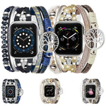 สายรัดนาฬิกาหนังแท้โลหะจี้ต้นไม้แห่งชีวิต สำหรับ Apple Watch ขนาด 46 มม. / 49 มม. / 45 มม. / 44 มม. และ Apple Watch ขนาด 42 มม. / 41 มม. / 40 มม. / 38 มม.
