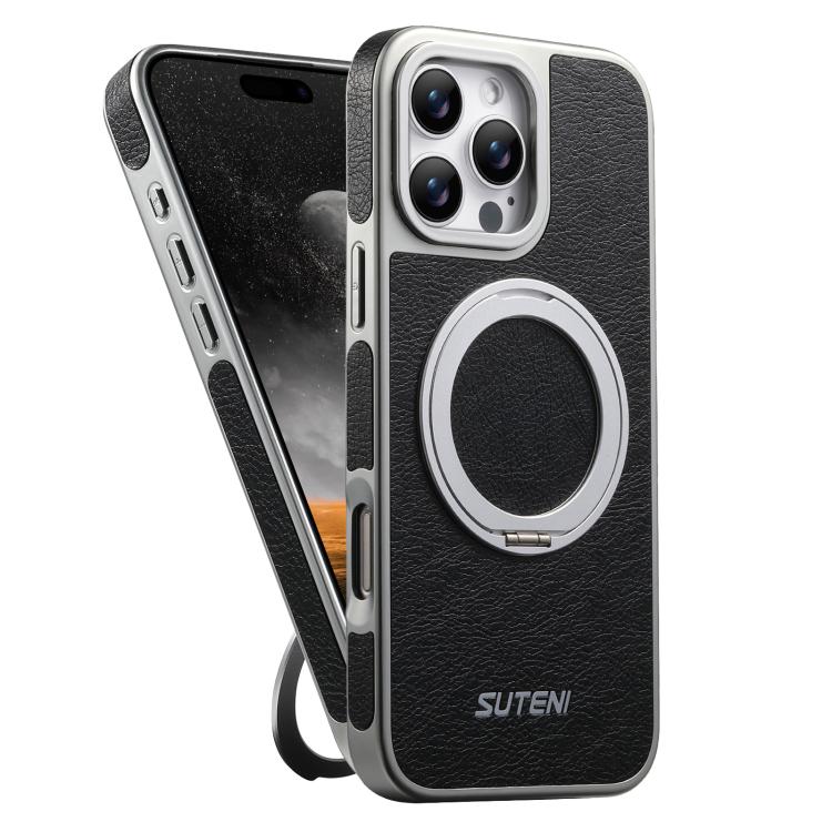 เคสโทรศัพท์ Suteni G6 ลายหนังม้าบ้า ชุบเงา พร้อมที่จับหมุน 360 องศา แบบแม่เหล็ก สำหรับ iPhone 13 Pro Max, สำหรับ iPhone 13 Pro