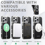 เคสโทรศัพท์ Suteni G6 ลายหนังม้าบ้า ชุบเงา พร้อมที่จับหมุน 360 องศา แบบแม่เหล็ก สำหรับ iPhone 13 Pro Max, สำหรับ iPhone 13 Pro