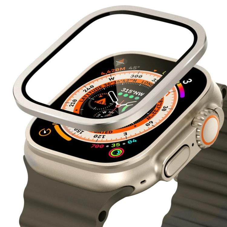 ฟิล์มนาฬิกากระจกนิรภัยกรอบโลหะไทเทเนียม สำหรับ Apple Watch Ultra 49 มม.