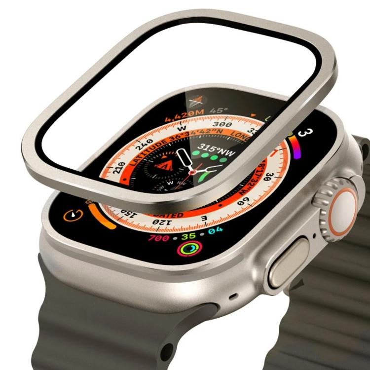 ฟิล์มนาฬิกากระจกนิรภัยกรอบโลหะไทเทเนียม สำหรับ Apple Watch Ultra 49 มม.