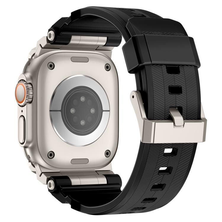 Metal Customised Armour Silicone Watch Band, For Apple Watch Ultra 3 / 2 / 1 49mm