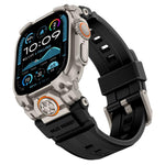 Metal Customised Armour Silicone Watch Band, For Apple Watch Ultra 3 / 2 / 1 49mm
