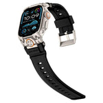 Metal Customised Armour Silicone Watch Band, For Apple Watch Ultra 3 / 2 / 1 49mm