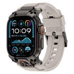 Metal Customised Armour Silicone Watch Band, For Apple Watch Ultra 3 / 2 / 1 49mm