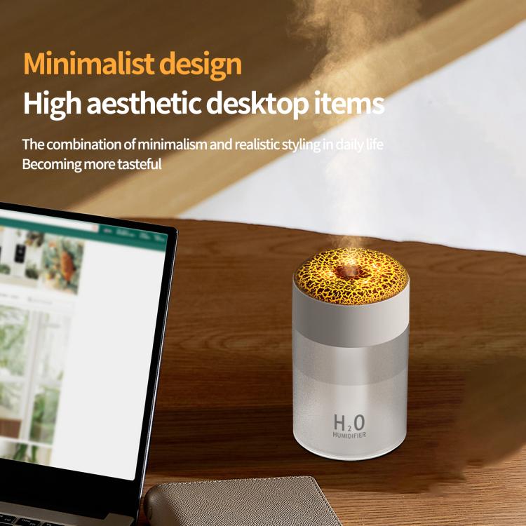 เครื่องเพิ่มความชื้นพร้อมไฟบรรยากาศ 7 สี ลายรอยแตกลาวาจำลอง