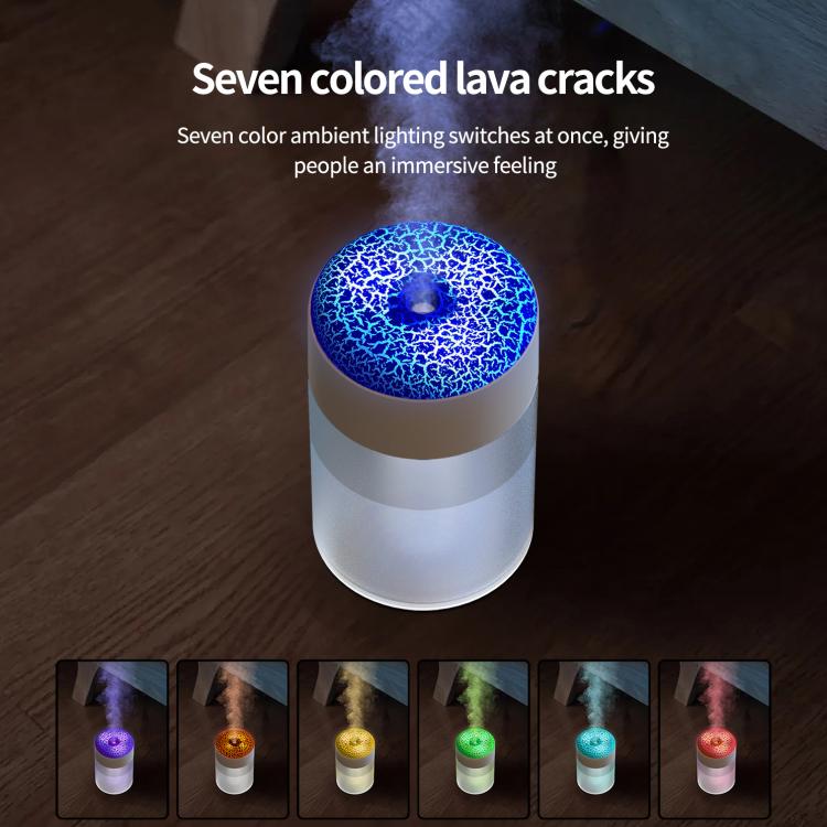 เครื่องเพิ่มความชื้นพร้อมไฟบรรยากาศ 7 สี ลายรอยแตกลาวาจำลอง
