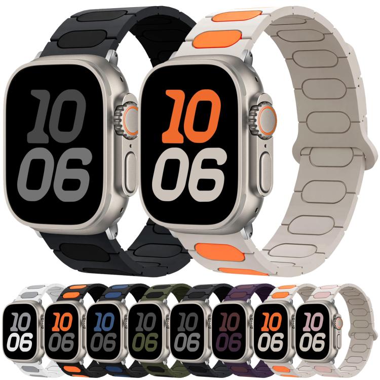 สายรัดนาฬิกาซิลิโคนแม่เหล็กทรงรี สำหรับ Apple Watch 46mm / 49mm / 45mm / 44mm, สำหรับ Apple Watch 42mm / 41mm / 40mm / 38mm