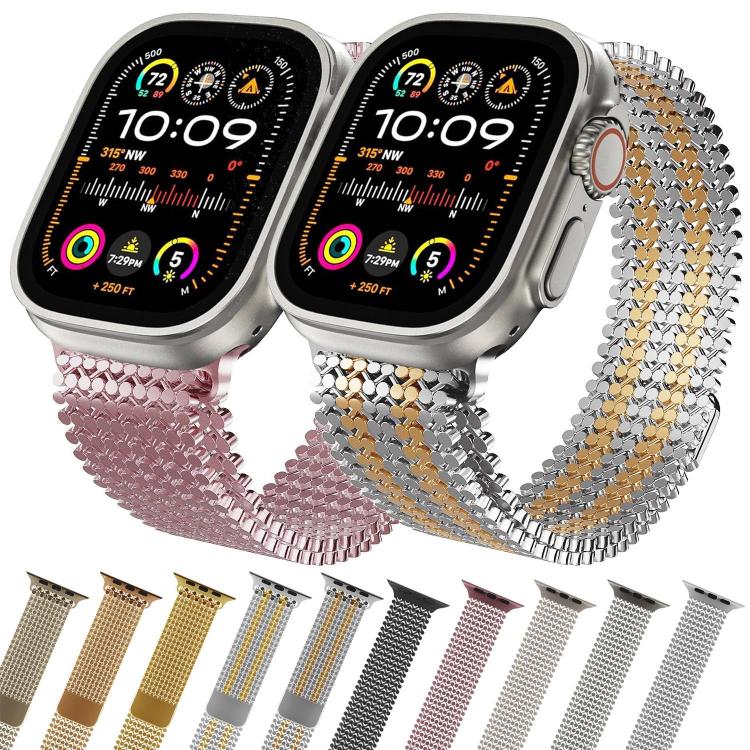 Molecular Arrangement Magnetic Stainless Steel Watch Band, For Apple Watch 46mm / 49mm / 45mm / 44mm, For Apple Watch 42mm / 41mm / 40mm / 38mm