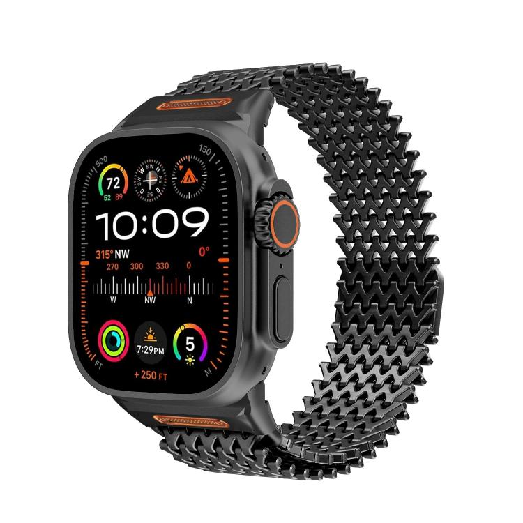 สายรัดนาฬิกา W-Type โครงกระดูกยาวสแตนเลสแม่เหล็ก สำหรับ Apple Watch 46mm / 49mm / 45mm / 44mm