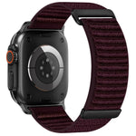 Two-section Mountain Pattern Hook And Loop Fastener Nylon Watch Band, For Apple Watch 46mm / 49mm / 45mm / 44mm, For Apple Watch 42mm / 41mm / 40mm / 38mm