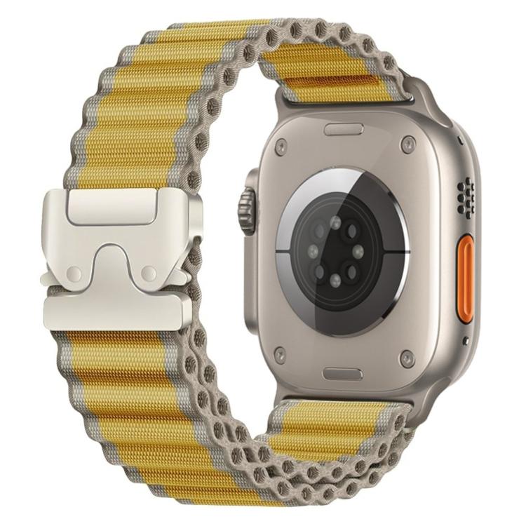 สายรัดนาฬิกาไนลอนลายริ้วกว้างแบบหัวเข็มขัดร่มชูชีพ สำหรับ Apple Watch 46mm / 49mm / 45mm / 44mm, สำหรับ Apple Watch 42mm / 41mm / 40mm / 38mm