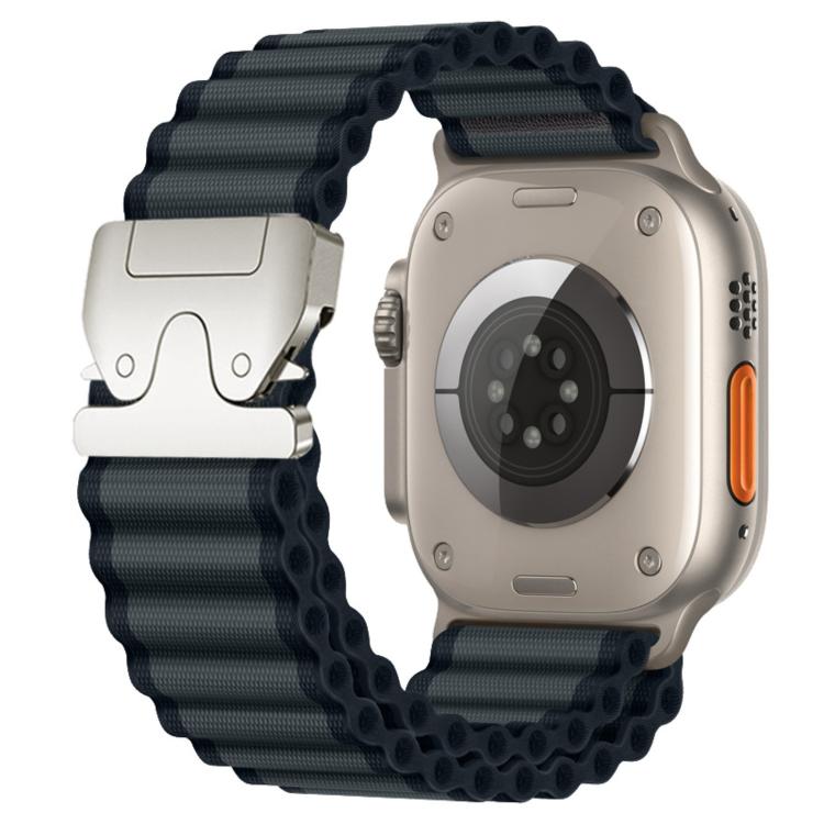 สายรัดนาฬิกาไนลอนลายริ้วกว้างแบบหัวเข็มขัดร่มชูชีพ สำหรับ Apple Watch 46mm / 49mm / 45mm / 44mm, สำหรับ Apple Watch 42mm / 41mm / 40mm / 38mm