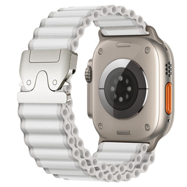 สายรัดนาฬิกาไนลอนลายริ้วกว้างแบบหัวเข็มขัดร่มชูชีพ สำหรับ Apple Watch 46mm / 49mm / 45mm / 44mm, สำหรับ Apple Watch 42mm / 41mm / 40mm / 38mm