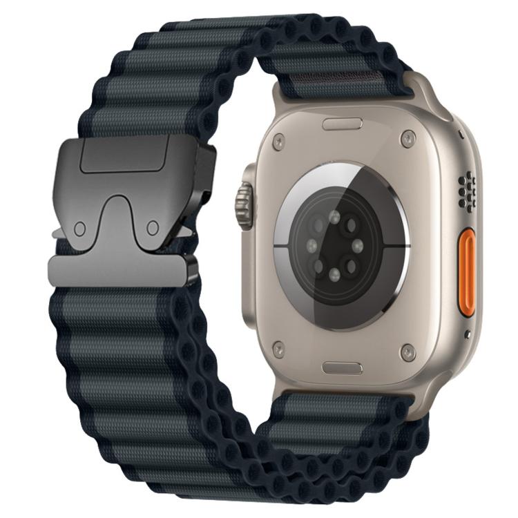 สายรัดนาฬิกาไนลอนลายริ้วกว้างแบบหัวเข็มขัดร่มชูชีพ สำหรับ Apple Watch 46mm / 49mm / 45mm / 44mm, สำหรับ Apple Watch 42mm / 41mm / 40mm / 38mm