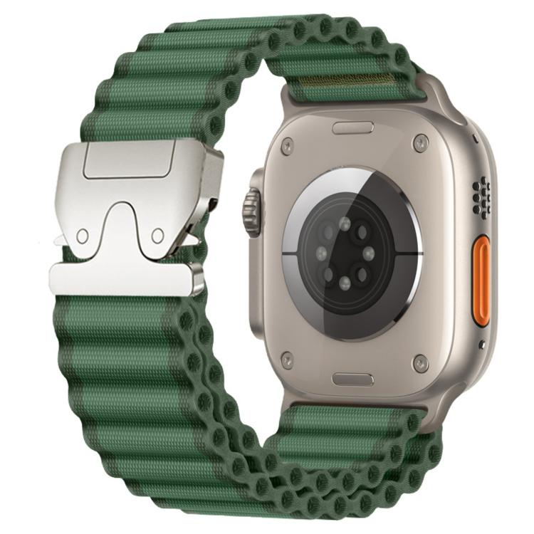 สายรัดนาฬิกาไนลอนลายริ้วกว้างแบบหัวเข็มขัดร่มชูชีพ สำหรับ Apple Watch 46mm / 49mm / 45mm / 44mm, สำหรับ Apple Watch 42mm / 41mm / 40mm / 38mm