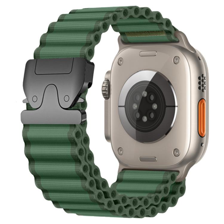 สายรัดนาฬิกาไนลอนลายริ้วกว้างแบบหัวเข็มขัดร่มชูชีพ สำหรับ Apple Watch 46mm / 49mm / 45mm / 44mm, สำหรับ Apple Watch 42mm / 41mm / 40mm / 38mm
