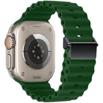 สายรัดนาฬิกา Magnetic Buckle Ocean Silicone รีเฟอร์บิช สำหรับ Apple Watch 46 มม. / 49 มม. / 45 มม. / 44 มม., สำหรับ Apple Watch 42 มม. / 41 มม. / 40 มม. / 38 มม.