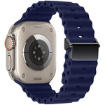 สายรัดนาฬิกา Magnetic Buckle Ocean Silicone รีเฟอร์บิช สำหรับ Apple Watch 46 มม. / 49 มม. / 45 มม. / 44 มม., สำหรับ Apple Watch 42 มม. / 41 มม. / 40 มม. / 38 มม.