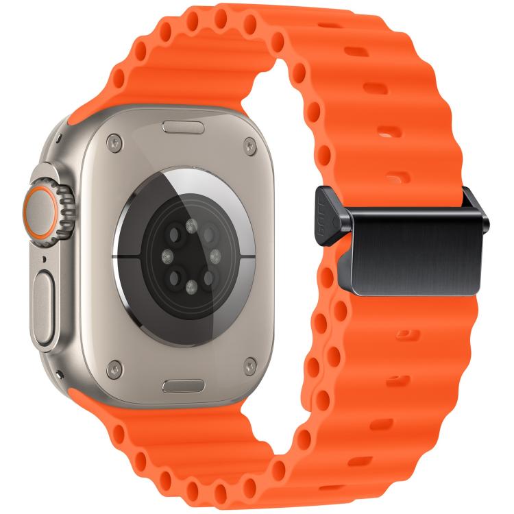 สายรัดนาฬิกา Magnetic Buckle Ocean Silicone รีเฟอร์บิช สำหรับ Apple Watch 46 มม. / 49 มม. / 45 มม. / 44 มม., สำหรับ Apple Watch 42 มม. / 41 มม. / 40 มม. / 38 มม.