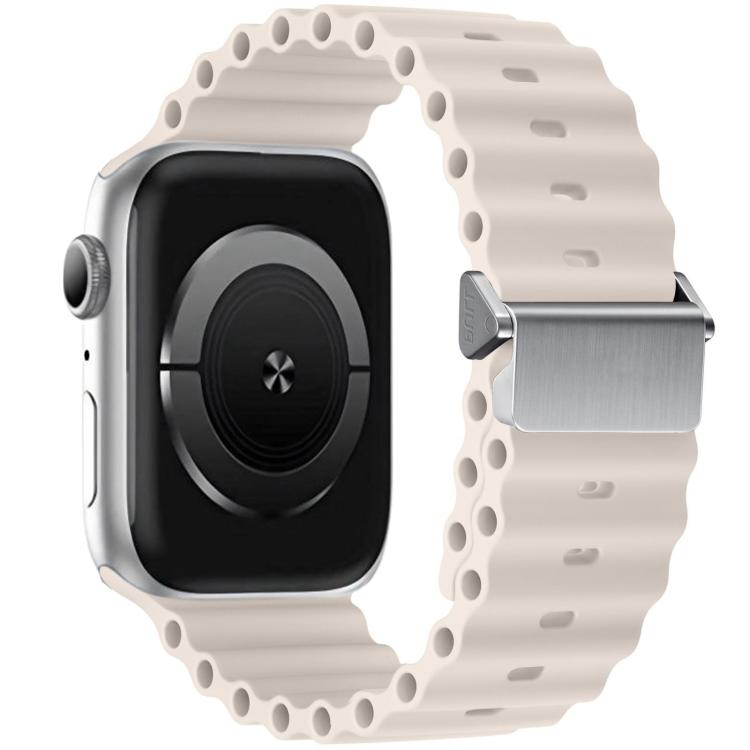 สายรัดนาฬิกา Magnetic Buckle Ocean Silicone รีเฟอร์บิช สำหรับ Apple Watch 46 มม. / 49 มม. / 45 มม. / 44 มม., สำหรับ Apple Watch 42 มม. / 41 มม. / 40 มม. / 38 มม.