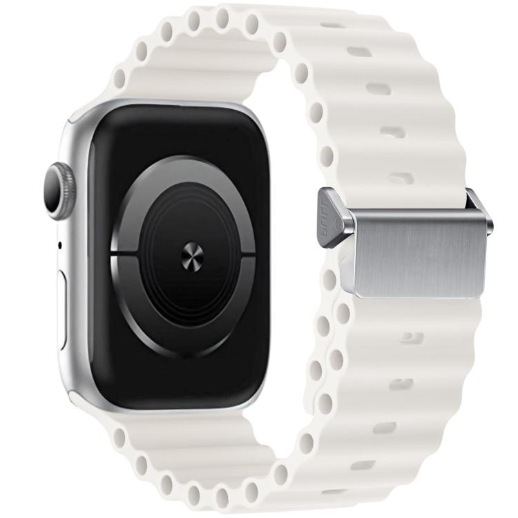 สายรัดนาฬิกา Magnetic Buckle Ocean Silicone รีเฟอร์บิช สำหรับ Apple Watch 46 มม. / 49 มม. / 45 มม. / 44 มม., สำหรับ Apple Watch 42 มม. / 41 มม. / 40 มม. / 38 มม.