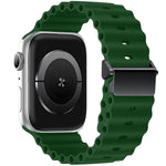 สายรัดนาฬิกา Magnetic Buckle Ocean Silicone รีเฟอร์บิช สำหรับ Apple Watch 46 มม. / 49 มม. / 45 มม. / 44 มม., สำหรับ Apple Watch 42 มม. / 41 มม. / 40 มม. / 38 มม.