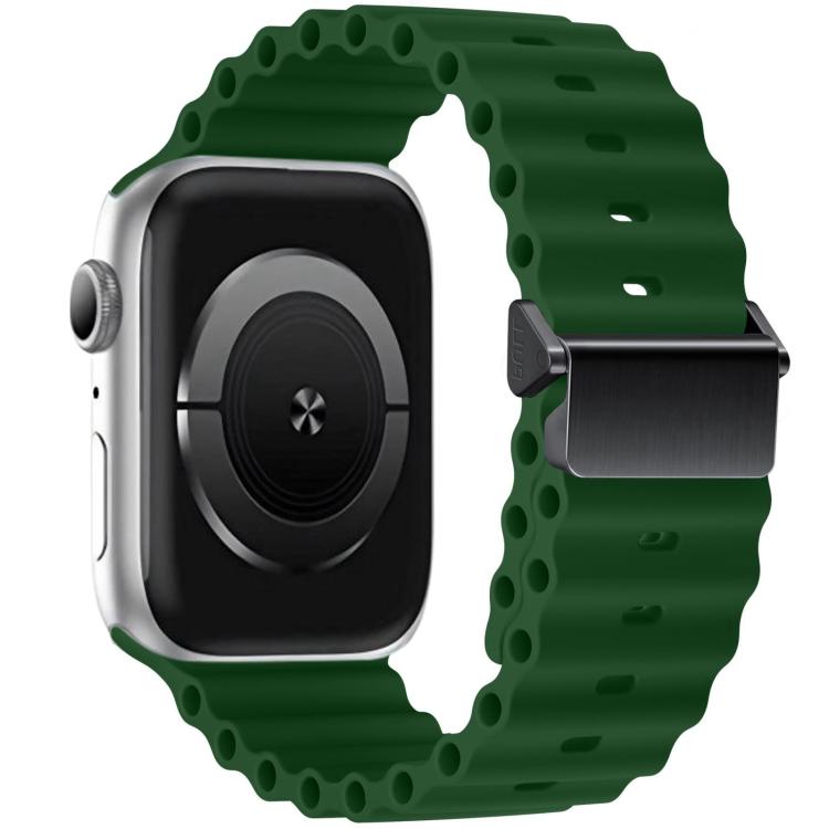 สายรัดนาฬิกา Magnetic Buckle Ocean Silicone รีเฟอร์บิช สำหรับ Apple Watch 46 มม. / 49 มม. / 45 มม. / 44 มม., สำหรับ Apple Watch 42 มม. / 41 มม. / 40 มม. / 38 มม.