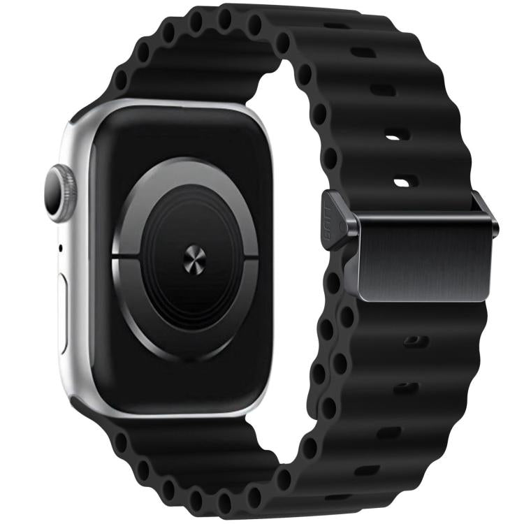 สายรัดนาฬิกา Magnetic Buckle Ocean Silicone รีเฟอร์บิช สำหรับ Apple Watch 46 มม. / 49 มม. / 45 มม. / 44 มม., สำหรับ Apple Watch 42 มม. / 41 มม. / 40 มม. / 38 มม.
