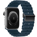 สายรัดนาฬิกา Magnetic Buckle Ocean Silicone รีเฟอร์บิช สำหรับ Apple Watch 46 มม. / 49 มม. / 45 มม. / 44 มม., สำหรับ Apple Watch 42 มม. / 41 มม. / 40 มม. / 38 มม.