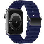 สายรัดนาฬิกา Magnetic Buckle Ocean Silicone รีเฟอร์บิช สำหรับ Apple Watch 46 มม. / 49 มม. / 45 มม. / 44 มม., สำหรับ Apple Watch 42 มม. / 41 มม. / 40 มม. / 38 มม.