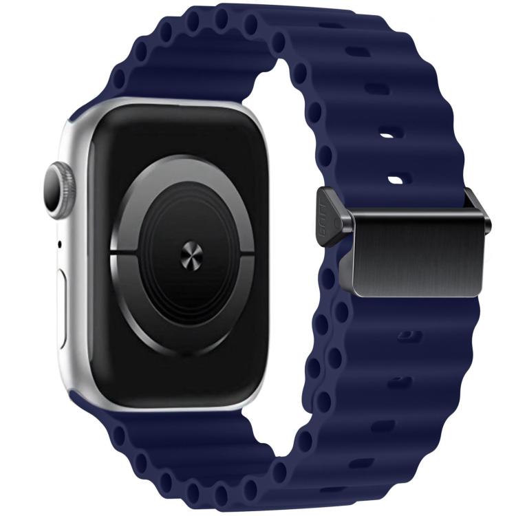 สายรัดนาฬิกา Magnetic Buckle Ocean Silicone รีเฟอร์บิช สำหรับ Apple Watch 46 มม. / 49 มม. / 45 มม. / 44 มม., สำหรับ Apple Watch 42 มม. / 41 มม. / 40 มม. / 38 มม.