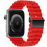 สายรัดนาฬิกา Magnetic Buckle Ocean Silicone รีเฟอร์บิช สำหรับ Apple Watch 46 มม. / 49 มม. / 45 มม. / 44 มม., สำหรับ Apple Watch 42 มม. / 41 มม. / 40 มม. / 38 มม.