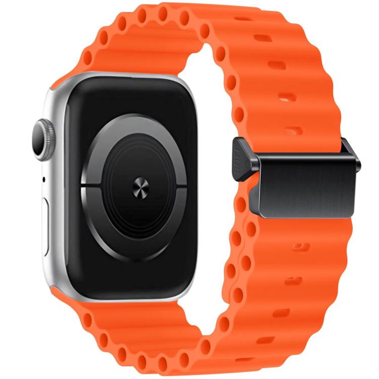 สายรัดนาฬิกา Magnetic Buckle Ocean Silicone รีเฟอร์บิช สำหรับ Apple Watch 46 มม. / 49 มม. / 45 มม. / 44 มม., สำหรับ Apple Watch 42 มม. / 41 มม. / 40 มม. / 38 มม.