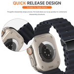 สายรัดนาฬิกา Magnetic Buckle Ocean Silicone รีเฟอร์บิช สำหรับ Apple Watch 46 มม. / 49 มม. / 45 มม. / 44 มม., สำหรับ Apple Watch 42 มม. / 41 มม. / 40 มม. / 38 มม.