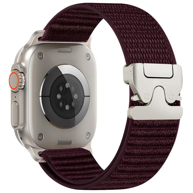 สายรัดนาฬิกาไนลอนลายภูเขาทอพร้อมปลายโลหะหัวเข็มขัดร่มชูชีพ สำหรับ Apple Watch 46mm / 49mm / 45mm / 44mm, สำหรับ Apple Watch 42mm / 41mm / 40mm / 38mm