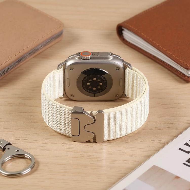 สายรัดนาฬิกาไนลอนลายภูเขาทอพร้อมปลายโลหะหัวเข็มขัดร่มชูชีพ สำหรับ Apple Watch 46mm / 49mm / 45mm / 44mm, สำหรับ Apple Watch 42mm / 41mm / 40mm / 38mm