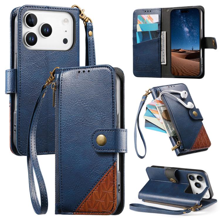 เคสโทรศัพท์หนังวีแกนแบบกระเป๋าใส่ซิปผสมพร้อมสายคล้อง, สำหรับ iPhone 17 Pro Max, สำหรับ iPhone 17 Pro, สำหรับ iPhone 17, สำหรับ iPhone Air, สำหรับ iPhone 16 Pro Max, สำหรับ iPhone 16 Pro, สำหรับ iPhone 16 Plus, สำหรับ iPhone 16