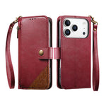 เคสโทรศัพท์หนังวีแกนแบบกระเป๋าใส่ซิปผสมพร้อมสายคล้อง, สำหรับ iPhone 17 Pro Max, สำหรับ iPhone 17 Pro, สำหรับ iPhone 17, สำหรับ iPhone Air, สำหรับ iPhone 16 Pro Max, สำหรับ iPhone 16 Pro, สำหรับ iPhone 16 Plus, สำหรับ iPhone 16