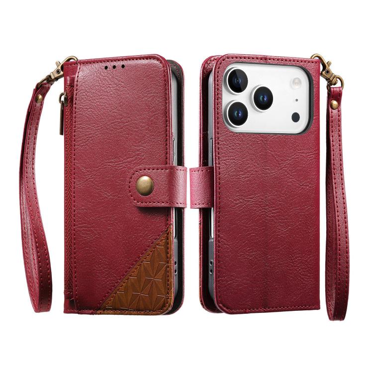 เคสโทรศัพท์หนังวีแกนแบบกระเป๋าใส่ซิปผสมพร้อมสายคล้อง, สำหรับ iPhone 17 Pro Max, สำหรับ iPhone 17 Pro, สำหรับ iPhone 17, สำหรับ iPhone Air, สำหรับ iPhone 16 Pro Max, สำหรับ iPhone 16 Pro, สำหรับ iPhone 16 Plus, สำหรับ iPhone 16