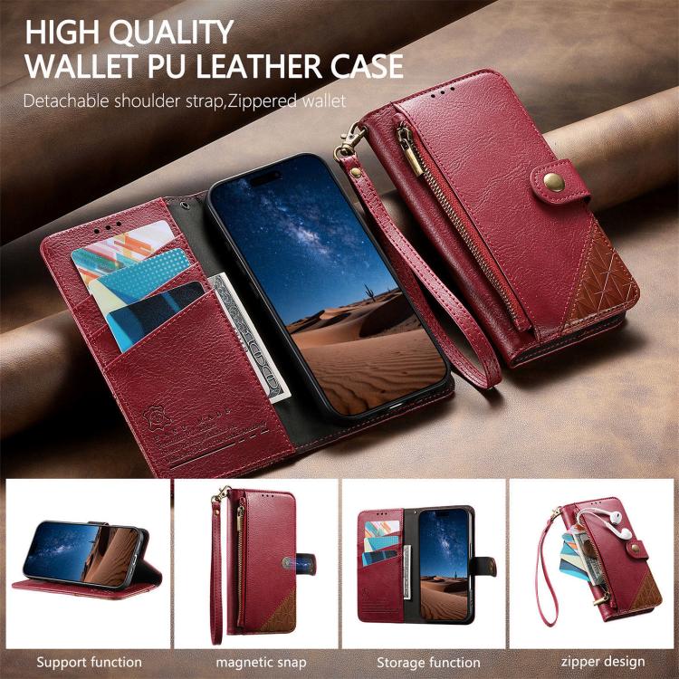 เคสโทรศัพท์หนังวีแกนแบบกระเป๋าใส่ซิปผสมพร้อมสายคล้อง, สำหรับ iPhone 17 Pro Max, สำหรับ iPhone 17 Pro, สำหรับ iPhone 17, สำหรับ iPhone Air, สำหรับ iPhone 16 Pro Max, สำหรับ iPhone 16 Pro, สำหรับ iPhone 16 Plus, สำหรับ iPhone 16