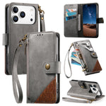 เคสโทรศัพท์หนังวีแกนแบบกระเป๋าใส่ซิปผสมพร้อมสายคล้อง, สำหรับ iPhone 17 Pro Max, สำหรับ iPhone 17 Pro, สำหรับ iPhone 17, สำหรับ iPhone Air, สำหรับ iPhone 16 Pro Max, สำหรับ iPhone 16 Pro, สำหรับ iPhone 16 Plus, สำหรับ iPhone 16