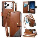 เคสโทรศัพท์หนังวีแกนแบบกระเป๋าใส่ซิปผสมพร้อมสายคล้อง, สำหรับ iPhone 17 Pro Max, สำหรับ iPhone 17 Pro, สำหรับ iPhone 17, สำหรับ iPhone Air, สำหรับ iPhone 16 Pro Max, สำหรับ iPhone 16 Pro, สำหรับ iPhone 16 Plus, สำหรับ iPhone 16
