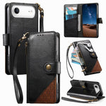 เคสโทรศัพท์หนังวีแกนแบบกระเป๋าใส่ซิปผสมพร้อมสายคล้อง, สำหรับ iPhone 17 Pro Max, สำหรับ iPhone 17 Pro, สำหรับ iPhone 17, สำหรับ iPhone Air, สำหรับ iPhone 16 Pro Max, สำหรับ iPhone 16 Pro, สำหรับ iPhone 16 Plus, สำหรับ iPhone 16