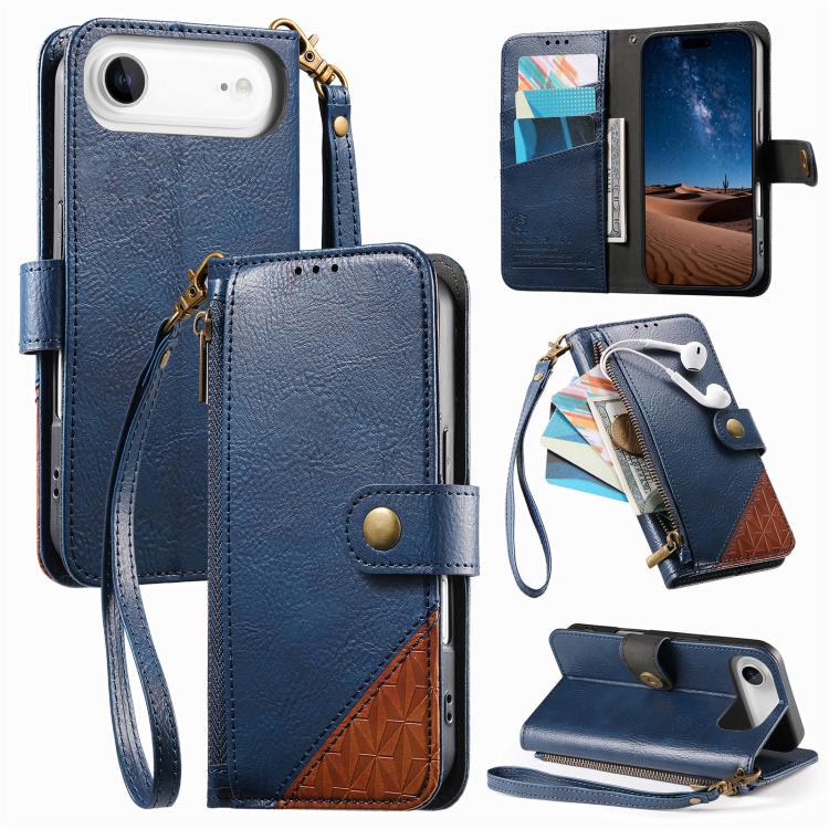 เคสโทรศัพท์หนังวีแกนแบบกระเป๋าใส่ซิปผสมพร้อมสายคล้อง, สำหรับ iPhone 17 Pro Max, สำหรับ iPhone 17 Pro, สำหรับ iPhone 17, สำหรับ iPhone Air, สำหรับ iPhone 16 Pro Max, สำหรับ iPhone 16 Pro, สำหรับ iPhone 16 Plus, สำหรับ iPhone 16