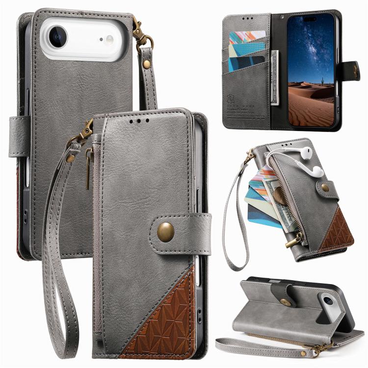 เคสโทรศัพท์หนังวีแกนแบบกระเป๋าใส่ซิปผสมพร้อมสายคล้อง, สำหรับ iPhone 17 Pro Max, สำหรับ iPhone 17 Pro, สำหรับ iPhone 17, สำหรับ iPhone Air, สำหรับ iPhone 16 Pro Max, สำหรับ iPhone 16 Pro, สำหรับ iPhone 16 Plus, สำหรับ iPhone 16