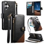 เคสโทรศัพท์หนังวีแกนแบบกระเป๋าใส่ซิปผสมพร้อมสายคล้อง, สำหรับ iPhone 17 Pro Max, สำหรับ iPhone 17 Pro, สำหรับ iPhone 17, สำหรับ iPhone Air, สำหรับ iPhone 16 Pro Max, สำหรับ iPhone 16 Pro, สำหรับ iPhone 16 Plus, สำหรับ iPhone 16