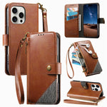 เคสโทรศัพท์หนังวีแกนแบบกระเป๋าใส่ซิปผสมพร้อมสายคล้อง, สำหรับ iPhone 17 Pro Max, สำหรับ iPhone 17 Pro, สำหรับ iPhone 17, สำหรับ iPhone Air, สำหรับ iPhone 16 Pro Max, สำหรับ iPhone 16 Pro, สำหรับ iPhone 16 Plus, สำหรับ iPhone 16