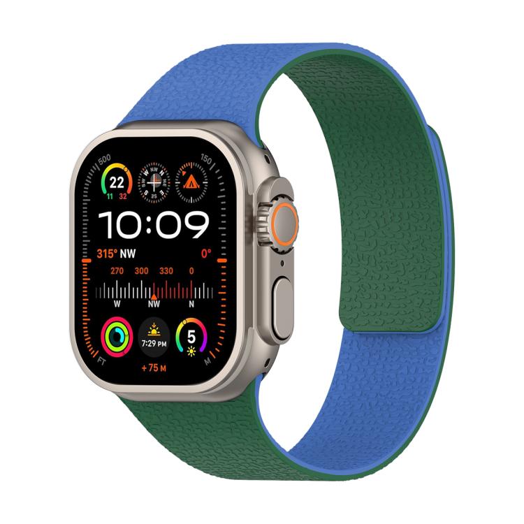 สายรัดนาฬิกาซิลิโคนแม่เหล็กลายลิ้นจี่สีตัด สำหรับ Apple Watch 46mm / 49mm / 45mm / 44mm, สำหรับ Apple Watch 42mm / 41mm / 40mm / 38mm