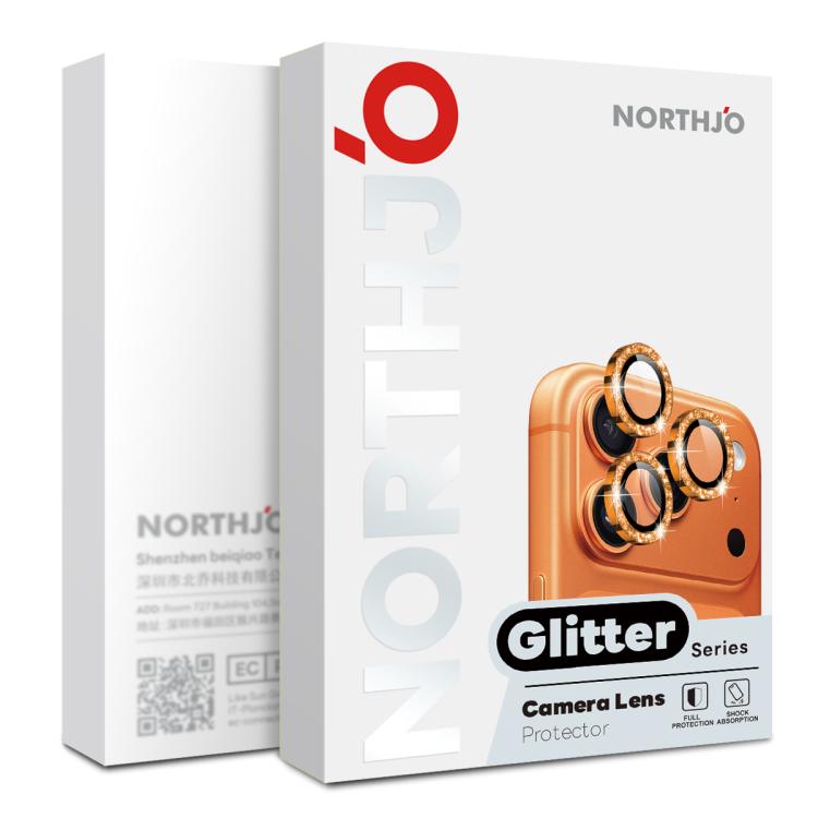 ฟิล์มวงแหวนโลหะกลิตเตอร์ป้องกันเลนส์กล้อง NORTHJO 1 ชุด สำหรับ iPhone 17 Pro / 17 Pro Max